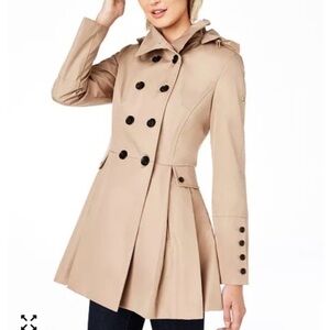 Calvin Klein Beige Hooded Trench Coat